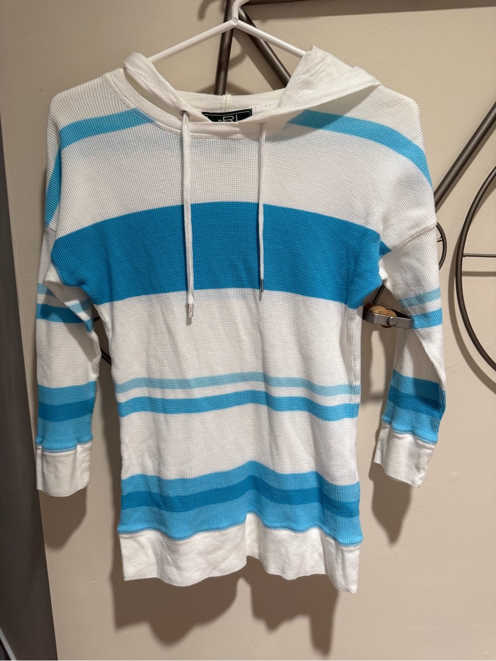 Lauren Active Ralph Lauren Waffle Knit Thermal Hooded Top Size S